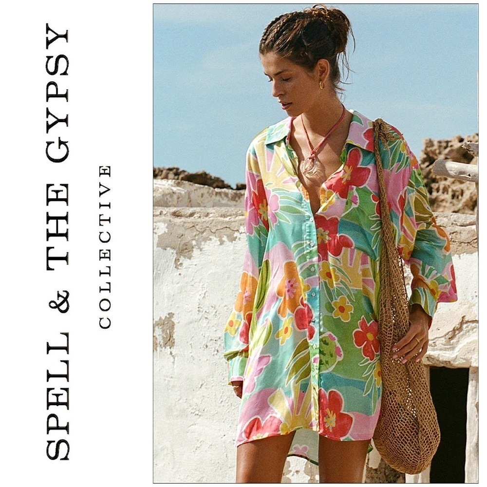 Nwt Spell & The Gypsy Spell Plus Size Margi Hour Shirt Dress XXL